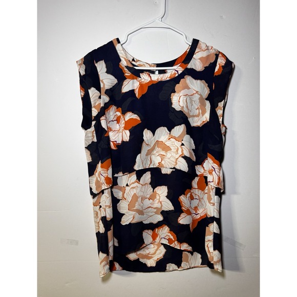 CAbi Tops - Cabi Women's Floral Print Layered Double Layer Blouse Top Polyester Size M